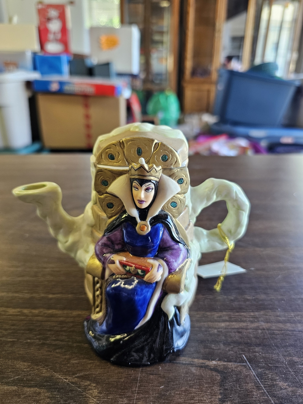 Snow White Evil Queen Ceramic Teapot Figurine - Purple & Gold 🤎💜